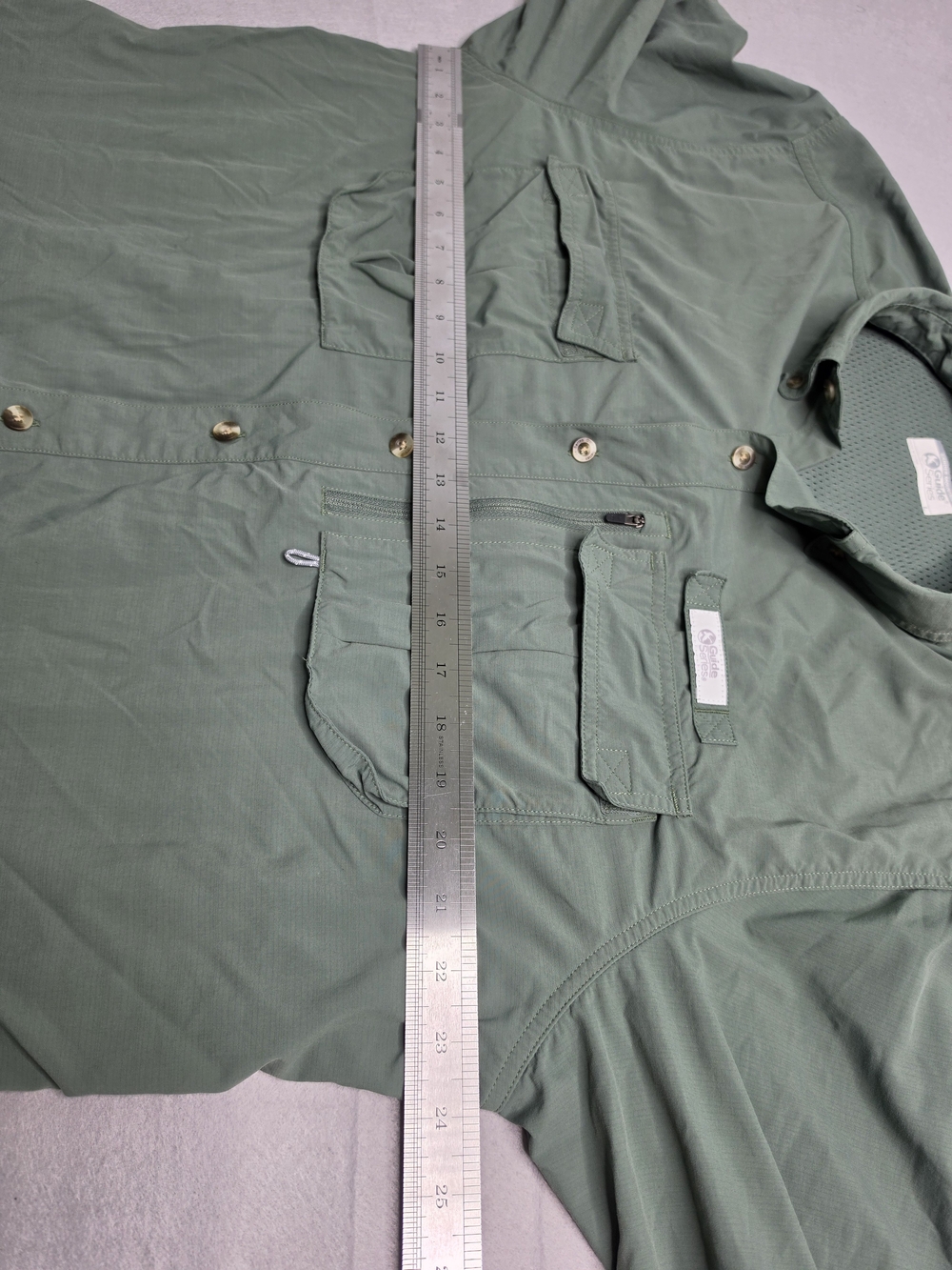 Gander Mountain Guide Series Shirt Mens L Green Vented Fishing Button Up - Picture 7 of 9